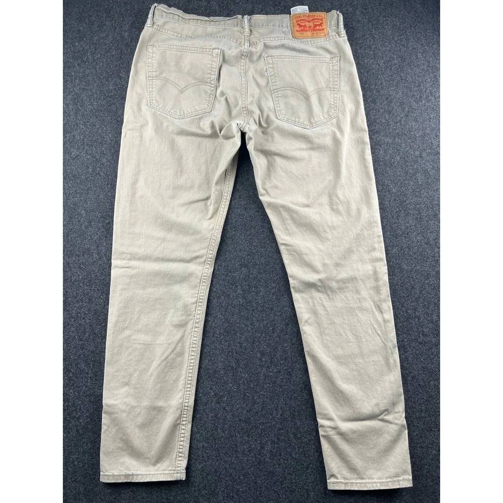 Levis 512 Slim Taper Khaki Tan Pants Mens 32x28 Vintage 28833-0051 Stretch